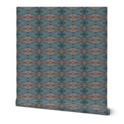 Tapestry Texture of Wood with Oval Knots and Burls - Teal - Tan - Crosswise