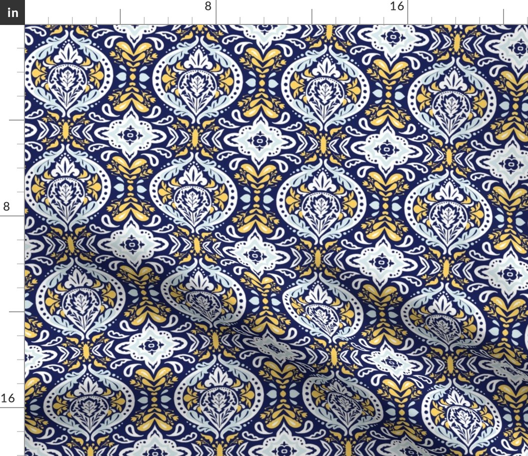 Beatrice Damask - Navy Blue RS