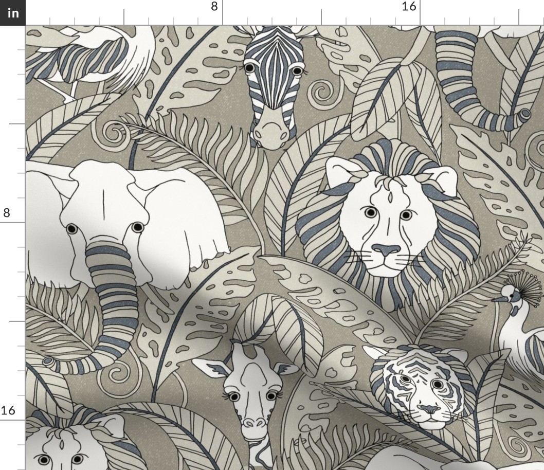 Safari Animals Jumbo - smokey grey/blue