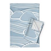 Zen Garden Blue Jumbo- Meditating at the Japanese Rock Garden-Mindful- Calm- Large Scale Wallpaper- Jumbo Scale- Home Decor