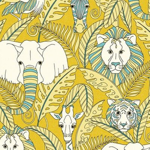 Safari Animals - egyptian gold/turquoise