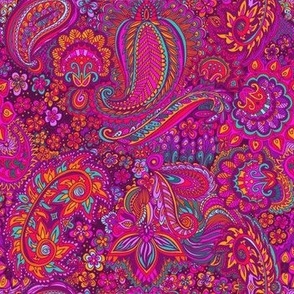 Pink Paisley - Magenta