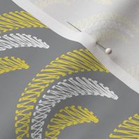 Chikankari Rainbow Embroidery- Bakhiya Shadow Work- Ultimate Gray Illuminating Yellow White- Regular Scale