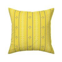 Chikankari Embroidery Stripes- Tepchi and Murri Stitch- Illuminating Yellow Ultimate Gray White- Regular Scale 