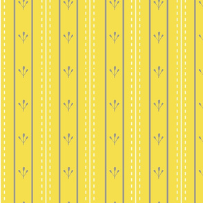Chikankari Embroidery Stripes- Tepchi and Murri Stitch- Illuminating Yellow Ultimate Gray White- Regular Scale 