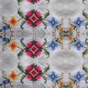 Antique needlepoint tablecloth 