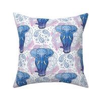 mandala indian elephant pink