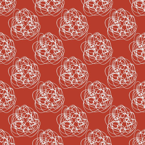 Thread balls on red