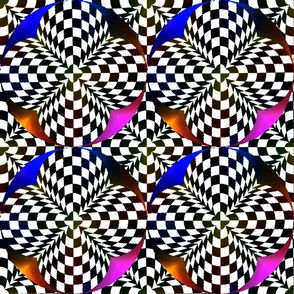 Black and white checkerboard with colors 18x18