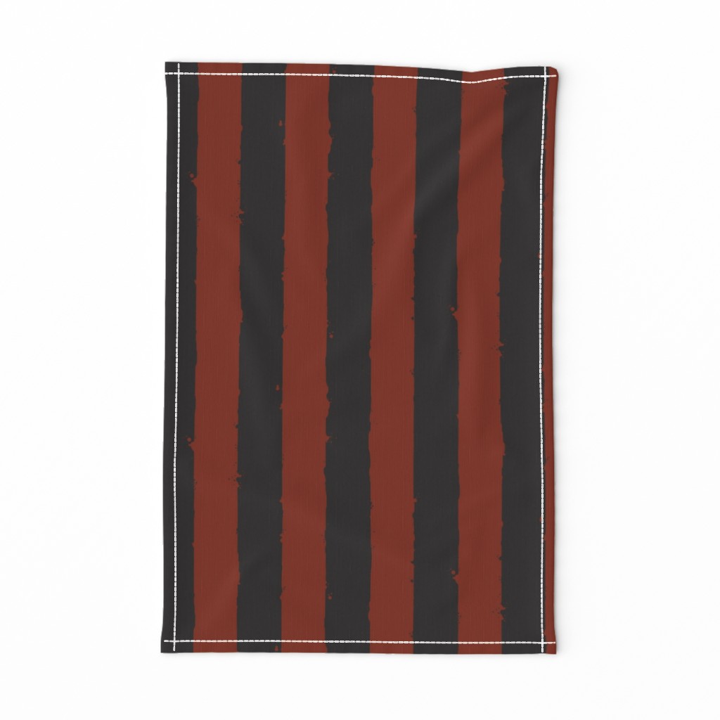 Distress Wide Stripe Off Black Dark Red