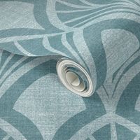 Sanibel - Art Deco Geometric Aqua Blue Large Scale