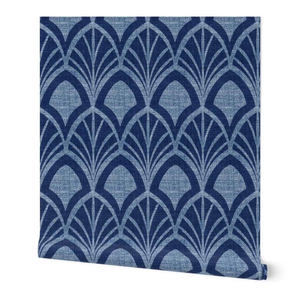 Sanibel - Art Deco Geometric Deep Blue Large Scale