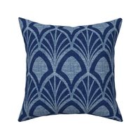 Sanibel - Art Deco Geometric Deep Blue Large Scale