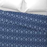 Sanibel - Art Deco Geometric Deep Blue Large Scale