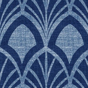 Sanibel - Art Deco Geometric Deep Blue Large Scale