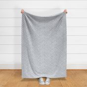 Block Print Pebble Beach in Grey (xl scale) | Hand block printed pattern of beach pebbles in grey and white, beach fabric for totes, wraps and swimwear.