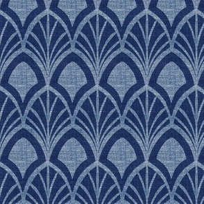 Sanibel - Art Deco Geometric Deep Blue Regular Scale