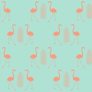 P312020 Flamingo Palm Mirrored Peachy Mint 2 col096