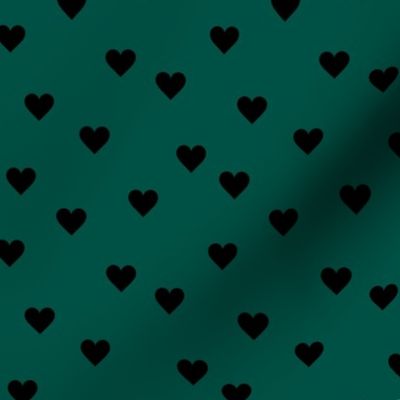 Love lovers minimal hearts basic romantic heart design forest green black