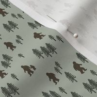 TINY Sasquatch forest mythical animal fabric forest_green