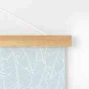 Banana Leaves Line Art - Light Blue