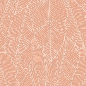 Banana Leaves Line Art - Light Brown