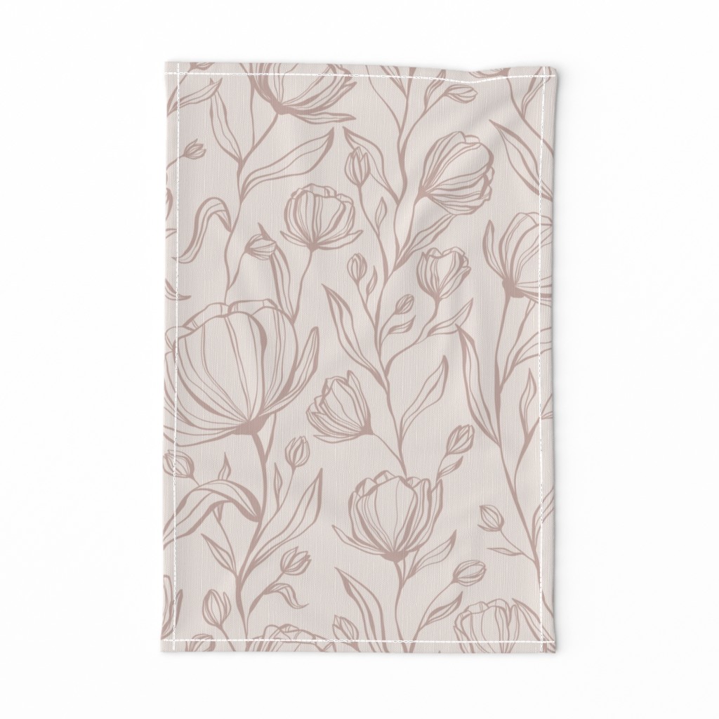 Climbing Floral - blush - large scale