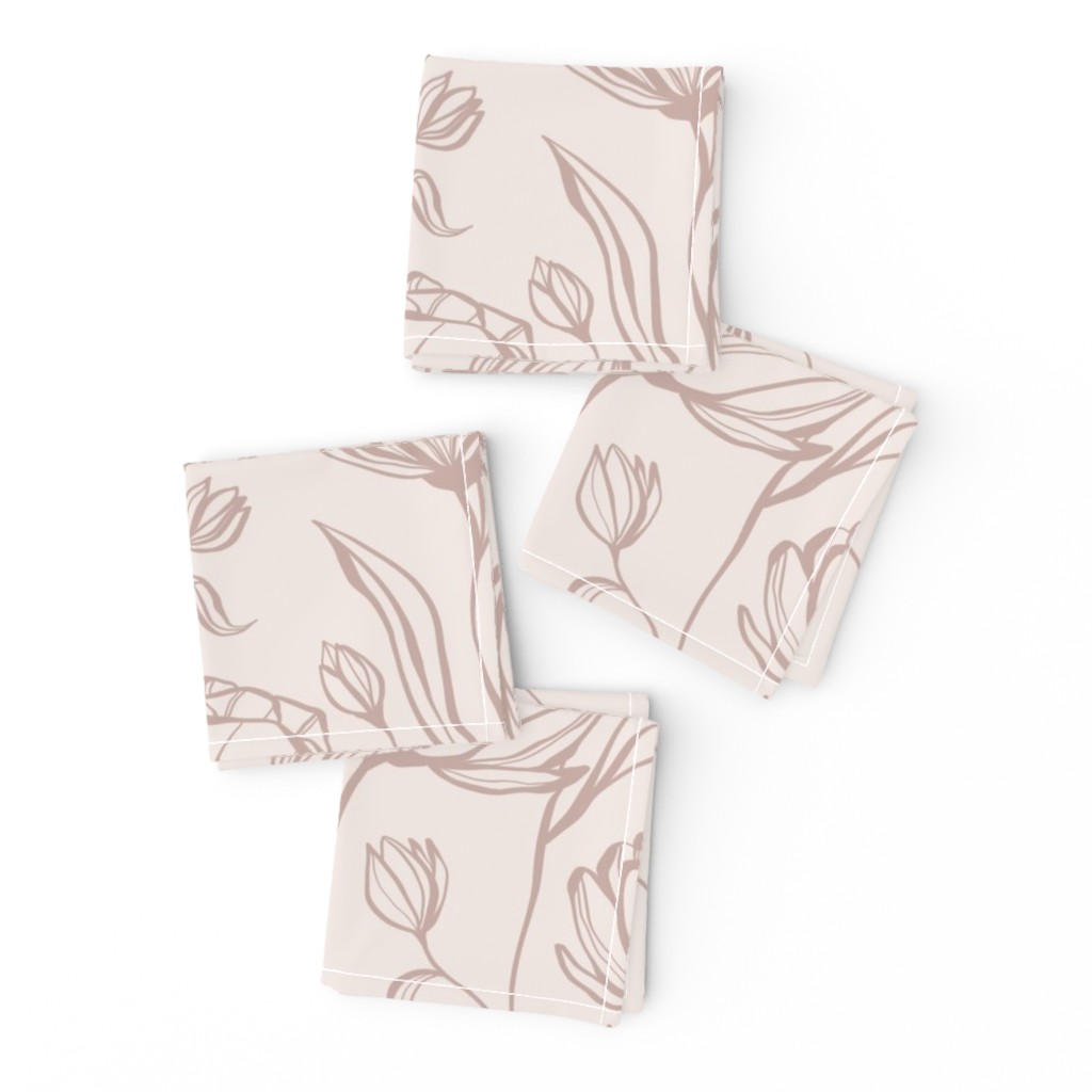 Climbing Floral - blush - large scale