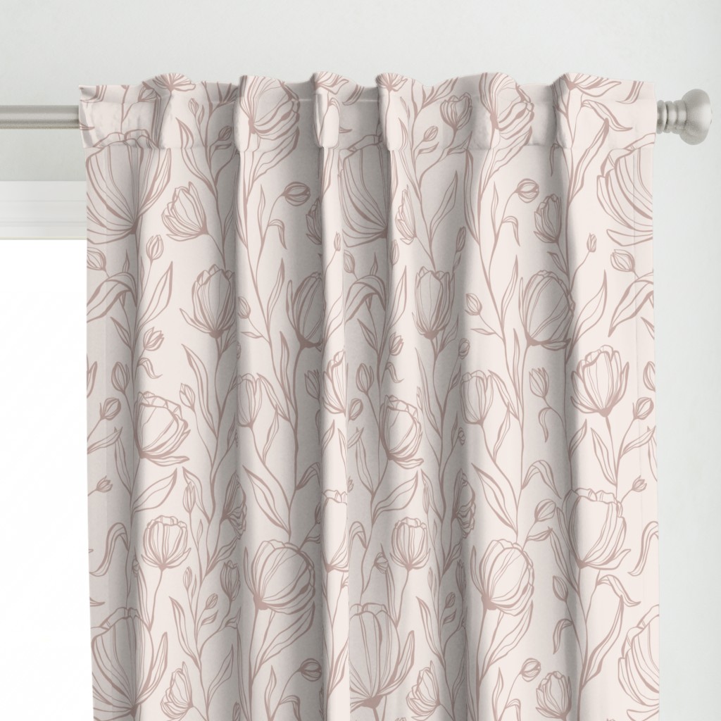 Climbing Floral - blush - large scale