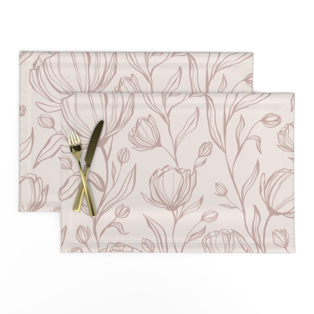 Climbing Floral - blush - large scale