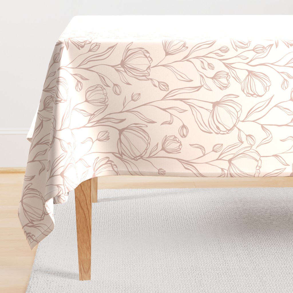 Climbing Floral - blush - large scale