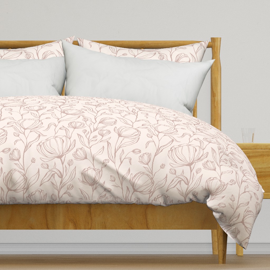 Climbing Floral - blush - large scale