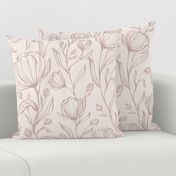 Climbing Floral - blush - large scale