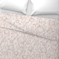 Climbing Floral - blush - large scale