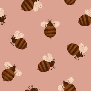 Bees on pink (small scale)