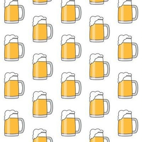 small beer mugs on white