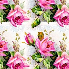 Pink vintage rose pattern (large)