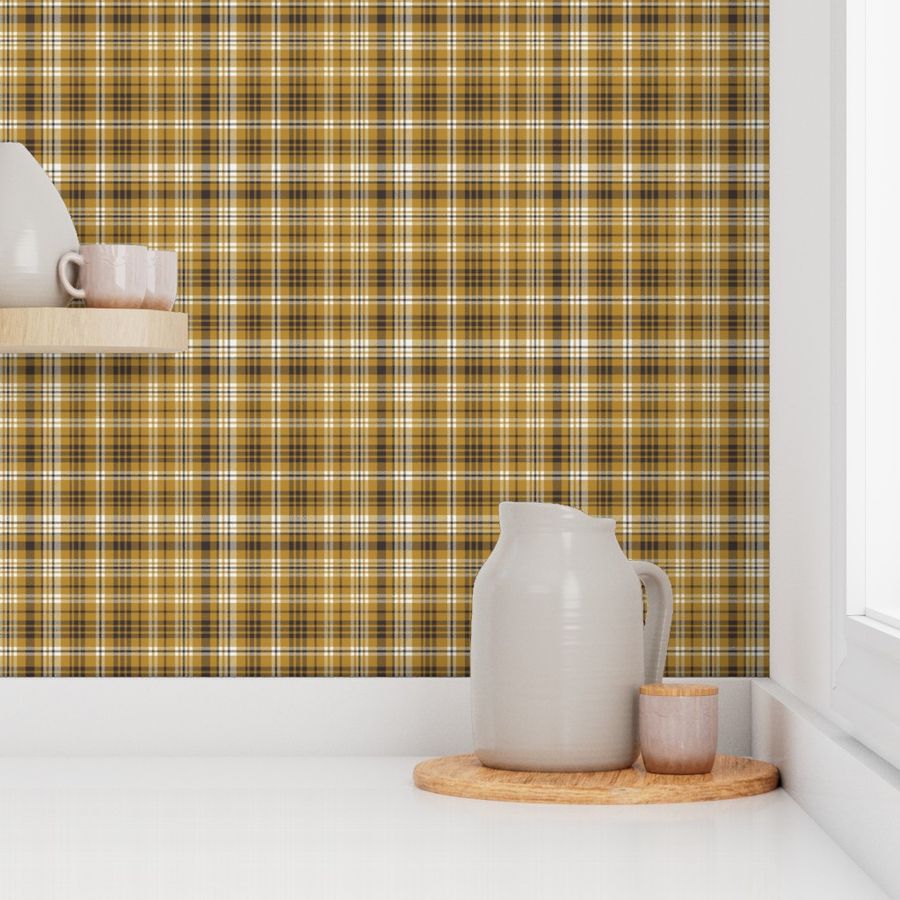 fall plaid fabric -  harvest gold