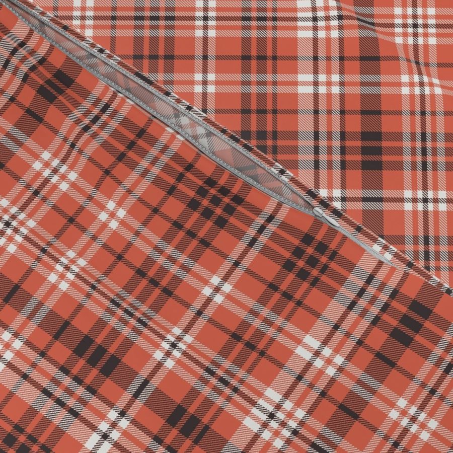 fall plaid fabric -  pumpkin