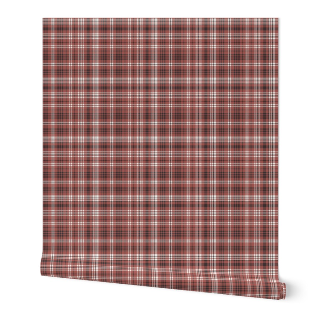 fall plaid fabric - redwood