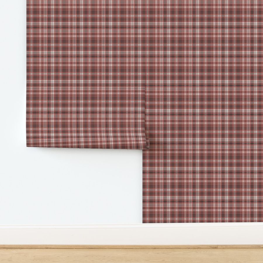 fall plaid fabric - redwood