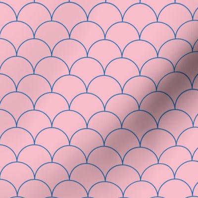 Minimalist scales Scandinavian retro mermaid abstract design modern neutral nursery pink classic blue