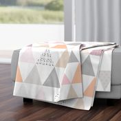 Quiet Triangles Wholecloth Quilt Top Wallpaper in Rose blush Grey Sand