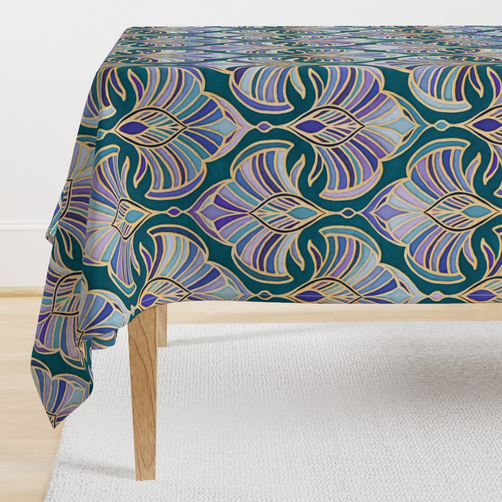 Teal, Royal Blue and Purple Art Deco - large