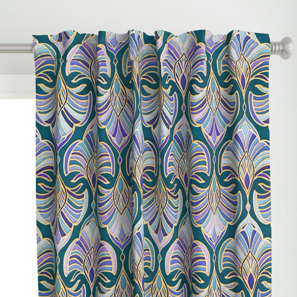 Teal, Royal Blue and Purple Art Deco - large