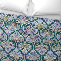 Teal, Royal Blue and Purple Art Deco - large