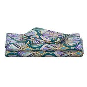 Teal, Royal Blue and Purple Art Deco - large