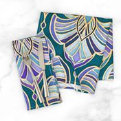 Teal, Royal Blue and Purple Art Deco - large