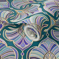 Teal, Royal Blue and Purple Art Deco - medium