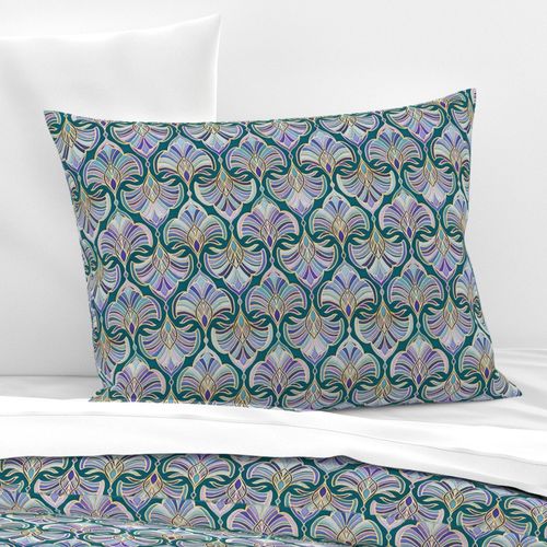 Teal, Royal Blue and Purple Art Deco - small